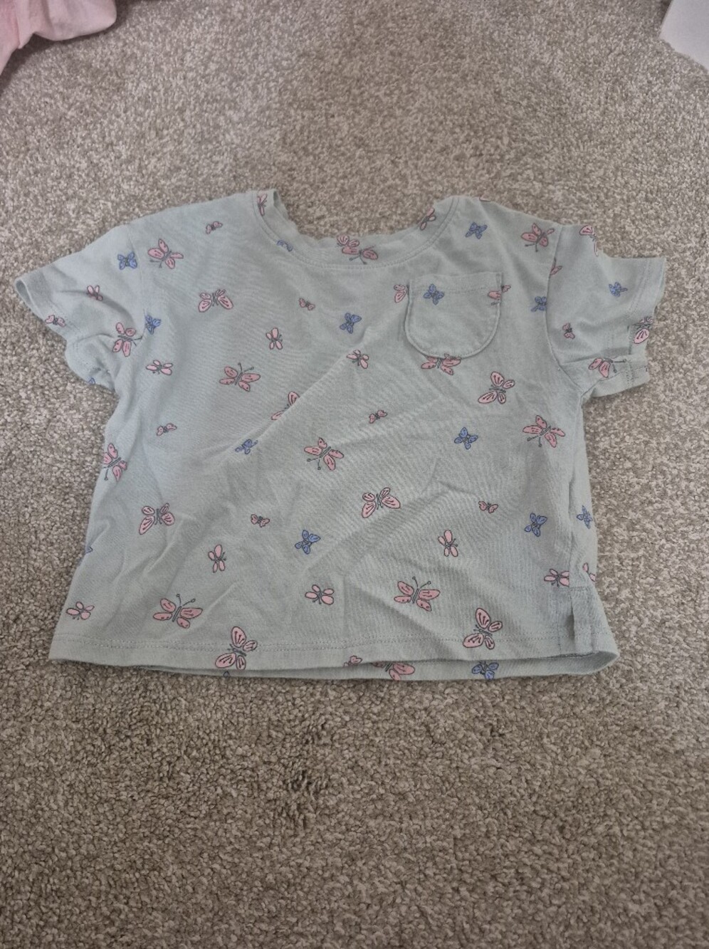 Carter's Light Blue Butterfly Print Girls Tee